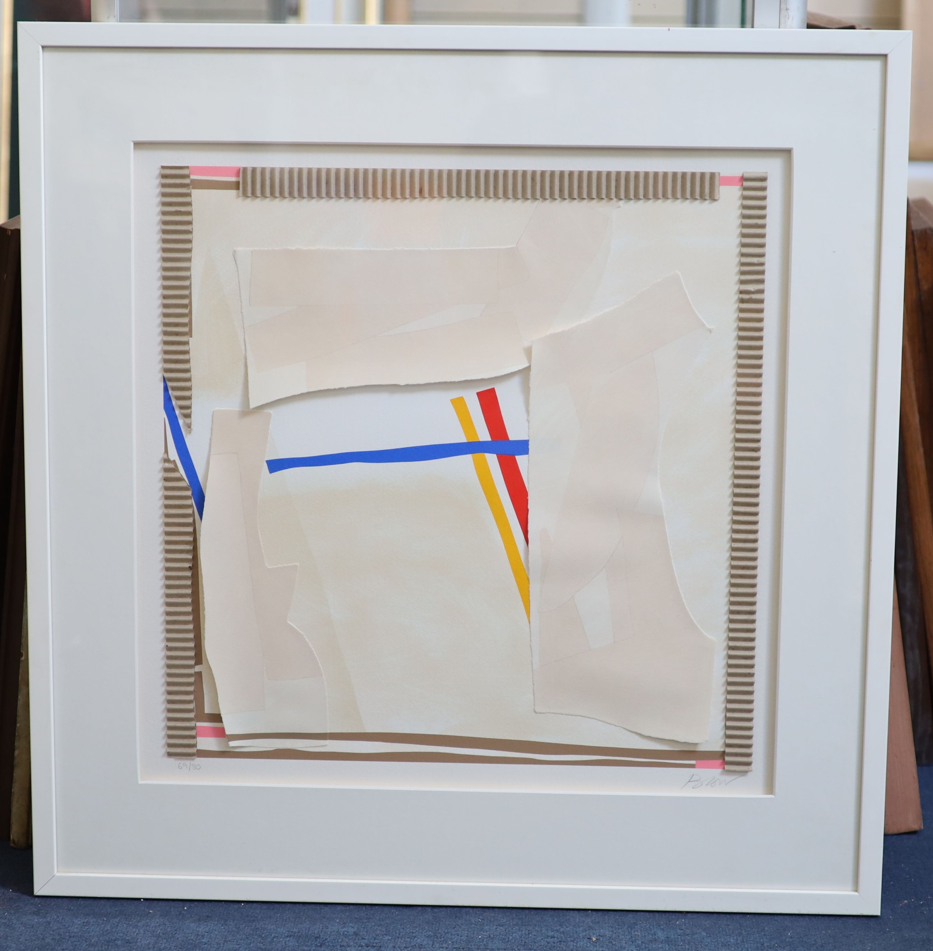 Sandra Blow R.A. (1925-2006), Rilievo, 2005, silkscreen on wove with collage elements, 55 x 55cm.
